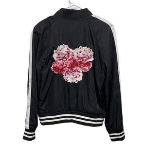 Guess Embroidered Floral Heart Bomber Jacket